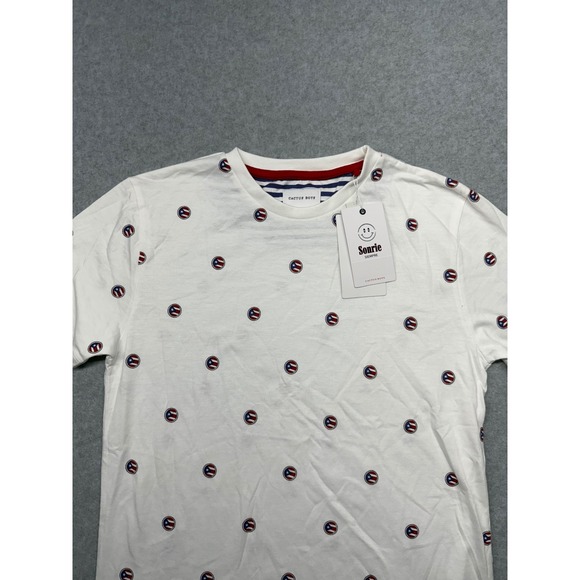 NWT Cactus Boys Kids White Puerto Rico Flag All Over Print T Shirt Size 11 12 - Picture 2 of 5